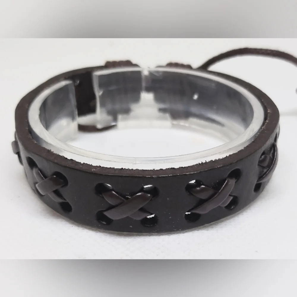Men's‎ Bracelet Leather Braided Brown New f38